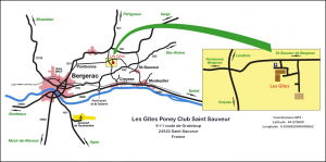 Plan d’accès aux Gîtes Poney Club Saint Sauveur